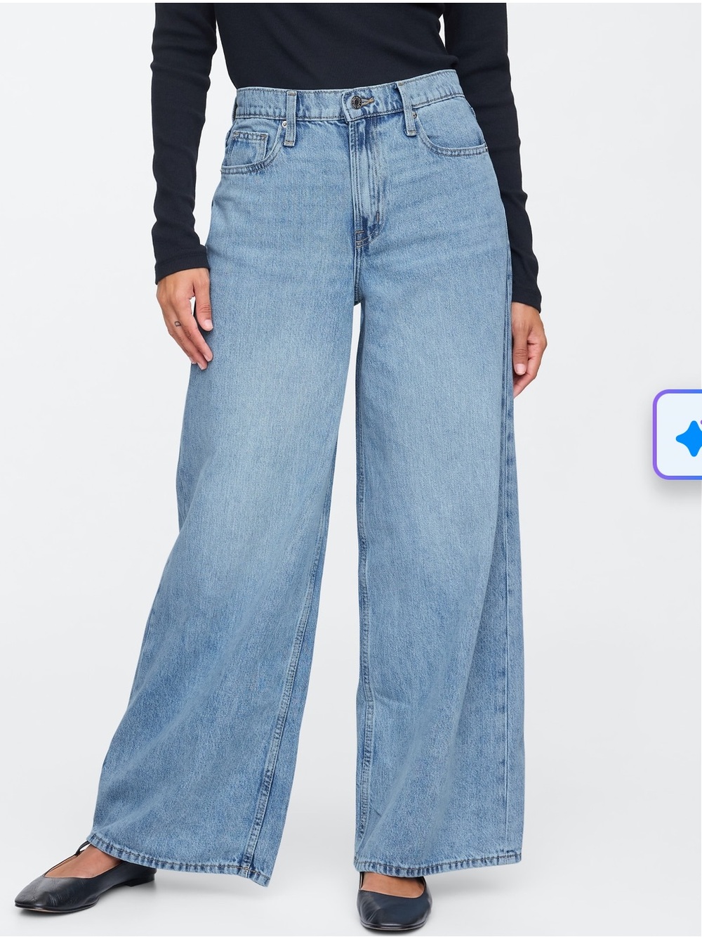 Gap Baggy LT Ellie Light Wash Jeans 12 Long